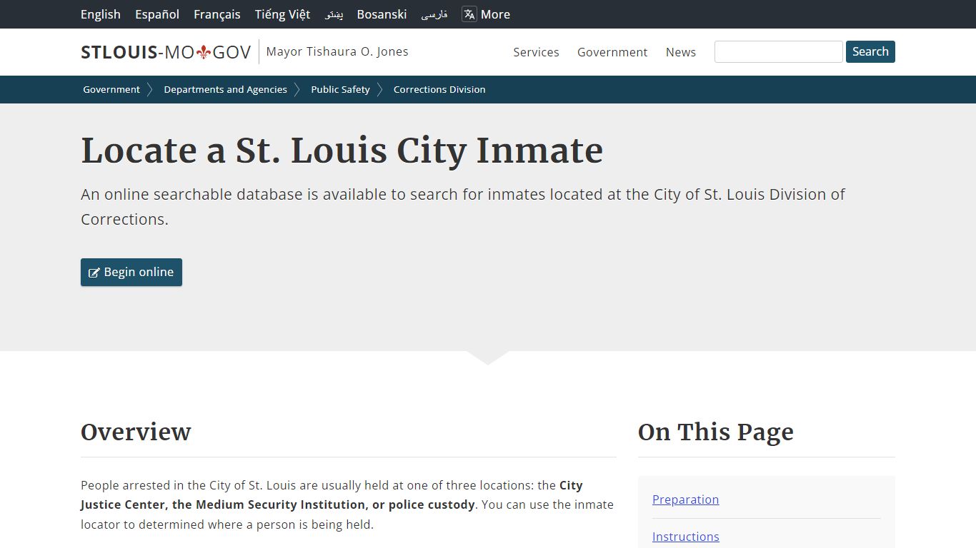 Locate a St. Louis City Inmate - City of St. Louis, MO